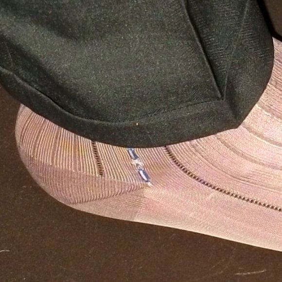 2PR Men's Sheer Taupe Thick N Thin with Pattern, Cap Toe Cap Heel Socks - 10 -13 - Picture 11 of 13